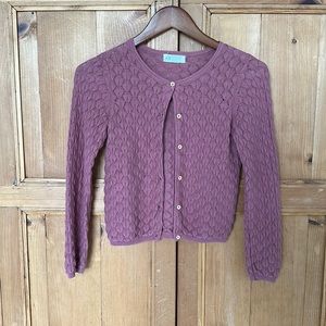 H&M Girls size 7-8 plum buttoned sweater